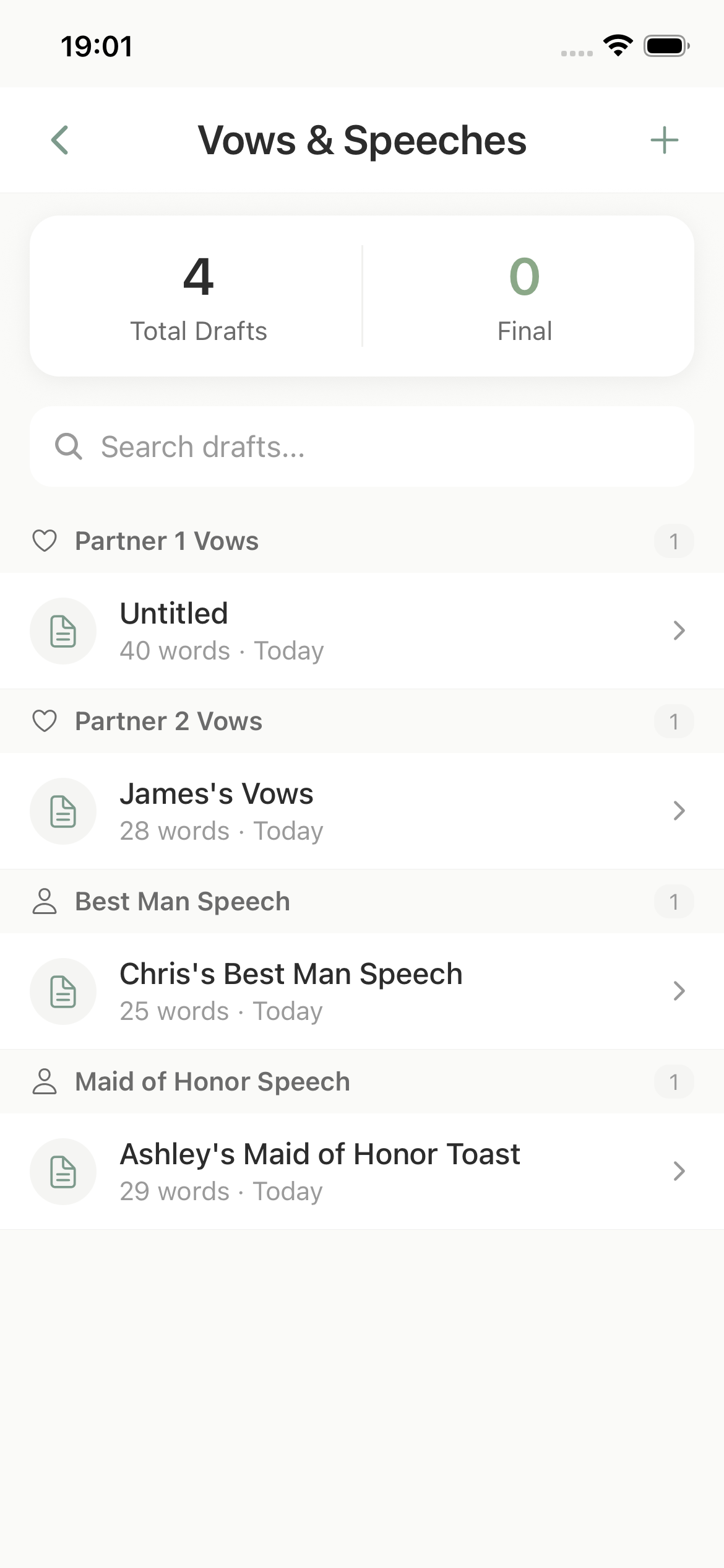 Vow and Speech Writing